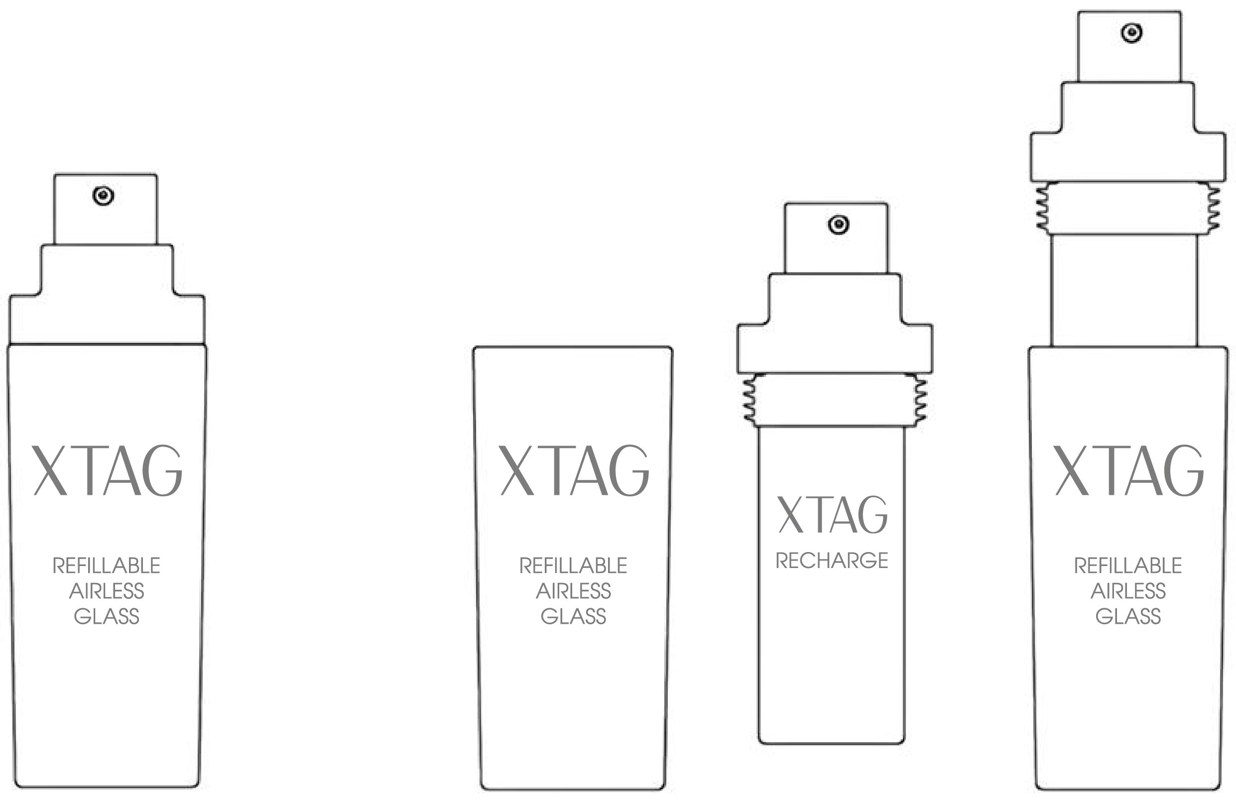 XTAG – flacone airless in vetro 15-30ml - Lumson